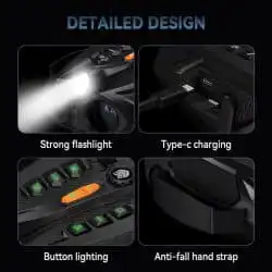 4K UHD Infrared Night Vision Binocular with 4.0" IPS Screen 5W 7 Levels IR 800M 10X Zoom 3W Strong Flashlight Vision Night Vision Binoculars for Animal Tracking - Image 3
