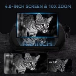 4K UHD Infrared Night Vision Binocular with 4.0" IPS Screen 5W 7 Levels IR 800M 10X Zoom 3W Strong Flashlight Vision Night Vision Binoculars for Animal Tracking - Image 4