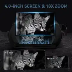 4K UHD Infrared Night Vision Binocular with 4.0" IPS Screen 5W 7 Levels IR 800M 10X Zoom 3W Strong Flashlight Vision Night Vision Binoculars for Animal Tracking - Image 4