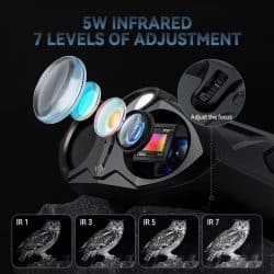 4K UHD Infrared Night Vision Binocular with 4.0" IPS Screen 5W 7 Levels IR 800M 10X Zoom 3W Strong Flashlight Vision Night Vision Binoculars for Animal Tracking - Image 6