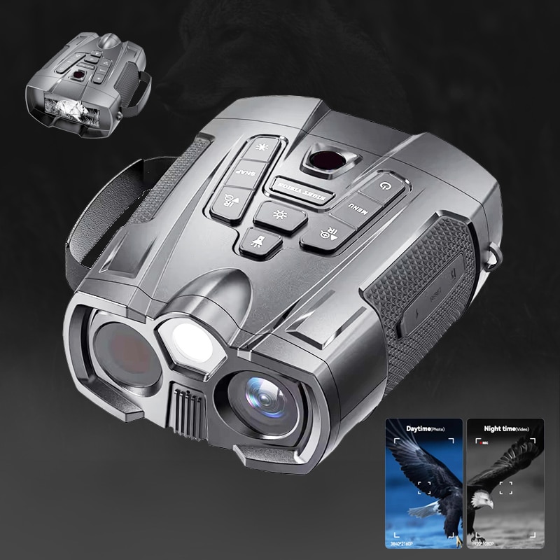 4K UHD Long Range Night Vision Binocular (1) 4K UHD Long Range Night Vision Binocular with 4.0" IPS Screen 5W 7 Levels IR 10X Zoom 3W Strong Flashlight Vision Night Binoculars for Bush Tracking - Image 1