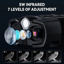 4K UHD Long Range Night Vision Binocular with 4.0" IPS Screen 5W 7 Levels IR 10X Zoom 3W Strong Flashlight Vision Night Binoculars for Bush Tracking - Image 3