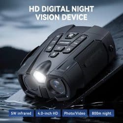 4K UHD Long Range Night Vision Binocular with 4.0" IPS Screen 5W 7 Levels IR 10X Zoom 3W Strong Flashlight Vision Night Binoculars for Bush Tracking - Image 2