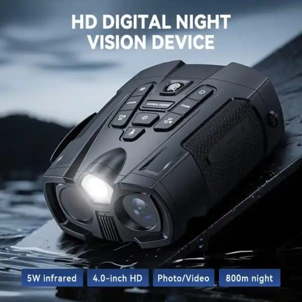 4K UHD Long Range Night Vision Binocular with 4.0" IPS Screen 5W 7 Levels IR 10X Zoom 3W Strong alternate view
