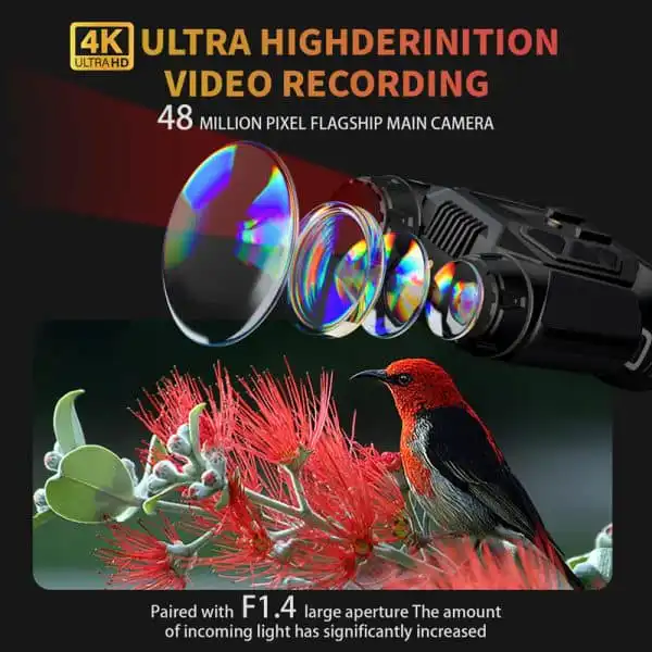 4K UHD Night Vision Goggles with 16X Digital Zoom 48MP 7 Levels IR 2624FT WIFI Head-Mounted Nite alternate view