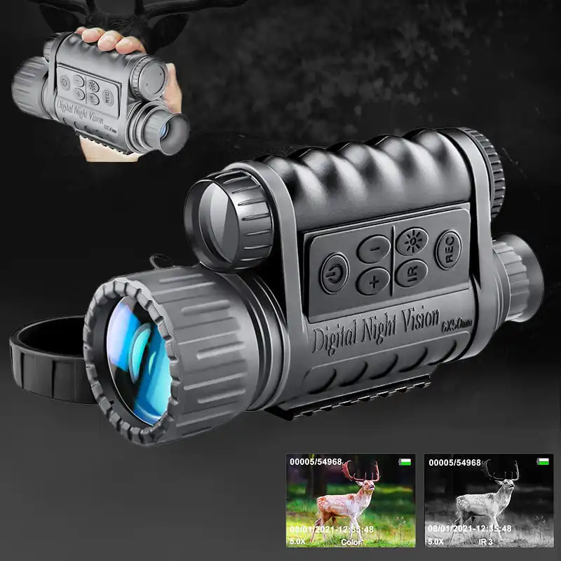 Bestguarder WG50 Night Vision Monocular with 1.5″ TFT Display 5X Digital 6X Optical Zoom 350M Monoculars for Camping