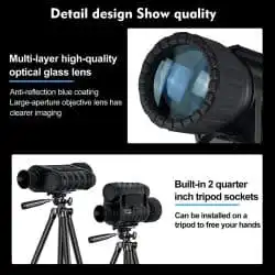 Bestguarder WG50 Night Vision Monocular with 1.5" TFT Display 5X Digital 6X Optical Zoom 350M Monoculars for Camping - Image 5
