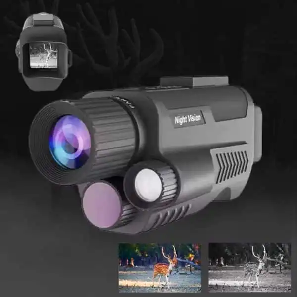 High-definition Night Vision Monocular with Tactical Flashlight 1.54" Display 8X Digital Zoom 58MP 600M Night Vision