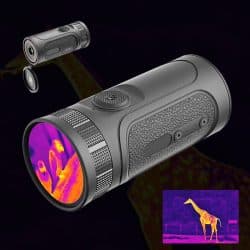 Mini Thermal Imaging Monocular with  1.43” AMOLED Full-color Touchscreen 256*192 Resolution 30mK NETD 500M WiFi APP IP67 Handheld Thermal Monocular for Animal Tracking