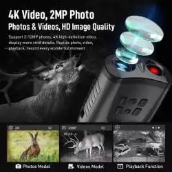 4K HD Digital Night Vision Binocular with 3.0" LCD Screen 5X Optical 3X Digital Zoom 300M 5 Levels IR Night Time Vision Binoculars for Night Trail - Image 3
