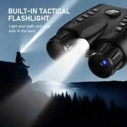 4K Infrared Night Vision Binocular with 3.2" TFT Screen 36MP 8X Digital Zoom 400M 7 Levels IR Night Vision Binos with Flashlight and Compass for Wild Hunt - Image 5