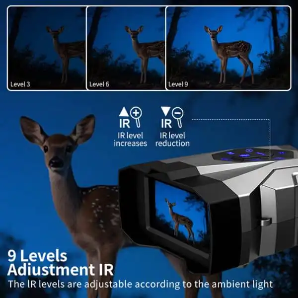 4K UHD IR Night Vision Binoculars with 4.5-inch Screen 16X Digital Zoom 600M 9 Levels IR Night Vision alternate view
