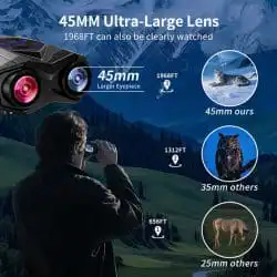 4K UHD IR Night Vision Binoculars with 4.5-inch Screen 16X Digital Zoom 600M 9 Levels IR Night Vision Binos for Night Monitor - Image 3