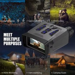 4K UHD Infrared Night Vision Binoculars with 3.0" IPS Display 10X Digital Zoom 9 Levels IR Vision Night Binoculars for Forest Patrol - Image 4