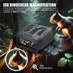 4K UHD Infrared Night Vision Binoculars with 3.0" IPS Display 10X Digital Zoom 9 Levels IR Vision Night Binoculars for Forest Patrol - Image 5
