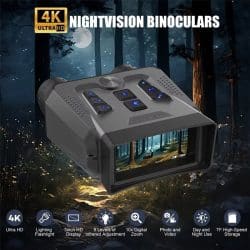 4K UHD Infrared Night Vision Binoculars with 3.0" IPS Display 10X Digital Zoom 9 Levels IR Vision Night Binoculars for Forest Patrol - Image 2