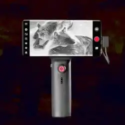 Portable Thermal Camera with 256×192 VOx Sensor 9mm Lens 450m Detection 2× Digital Zoom 25Hz Frame Rate USB-C Charging 9H Runtime IP67 Lightweight Design - Image 2