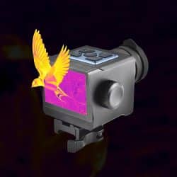 Mini Thermal Monocular Camera with Laser Rangefinder 256×192 Resolution <35mK NETD 8× Digital Zoom 13.8°×10.4° FOV 5 Color Palettes IP67 Waterproof