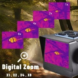Mini Thermal Monocular Camera with Laser Rangefinder 256×192 Resolution <35mK NETD 8× Digital Zoom 13.8°×10.4° FOV 5 Color Palettes IP67 Waterproof - Image 4