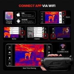 Portable Thermal Imaging Monocular with 256×192 Resolution 10mm/15mm Lens 800×600 OLED Display 4× Digital Zoom 16GB Storage 3200mAh Battery IP65 Rugged Design - Image 6