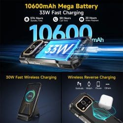Ulefone Armor 27T Pro+ 5G Thermal Rugged Phone with 10600mAh Battery, MediaTek Dimensity 6300, 12GB+256GB, 50MP + 64MP Night Vision Cameras - Image 5